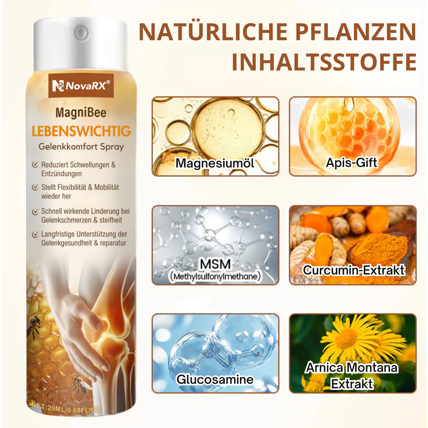 NovaRX® MagniBee Lebenswichtig Gelenkkomfortspray