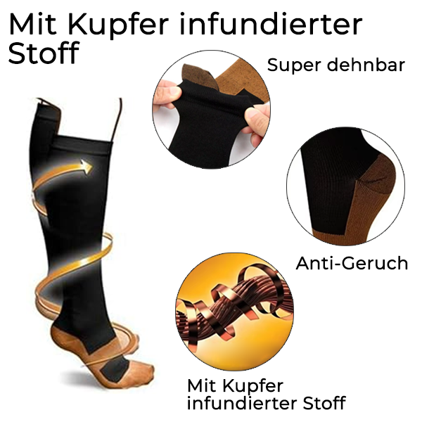 Fivfivgo™ Neuro Heilung Kupfer Socken für betäubende Fußschmerzen, Neuropathie oder Plantar Fasciitis