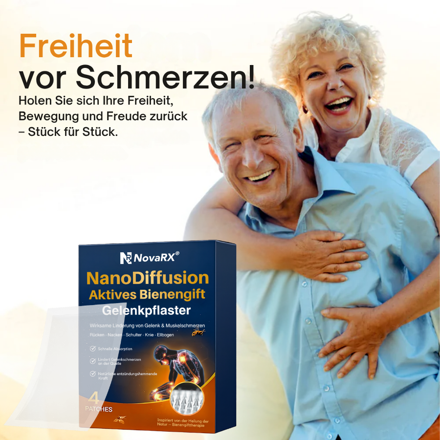 NovaRX® NanoDiffusion Aktives Bienengift Gelenkpflaster –🐝 🦵Linderung von Schulter-, Nacken-, Rücken- und Knieschmerzen in 10 Minuten!