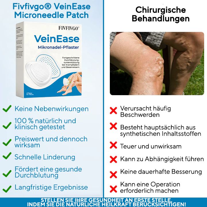 Fivfivgo® VeinEase Mikronadel-Pflaster (Erweiterte Durchblutungsunterstützung bei Krampfadern und Besenreisern)