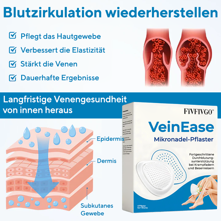 Fivfivgo® VeinEase Mikronadel-Pflaster (Erweiterte Durchblutungsunterstützung bei Krampfadern und Besenreisern)
