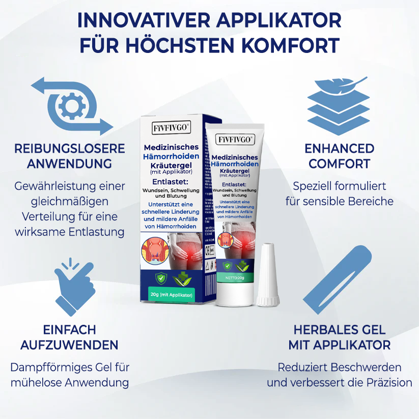 Fivfivgo® Medizinisches Hämorrhoiden-Kräutergel mit Applikator