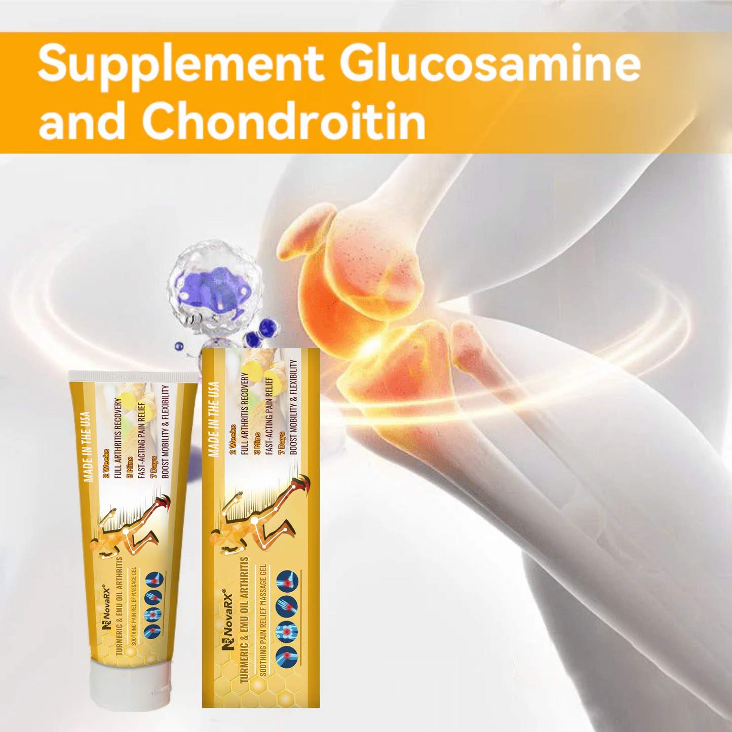 NovaRX® Turmeric & Emu Oil Arthritis Soothing Pain Relief Massage Gel