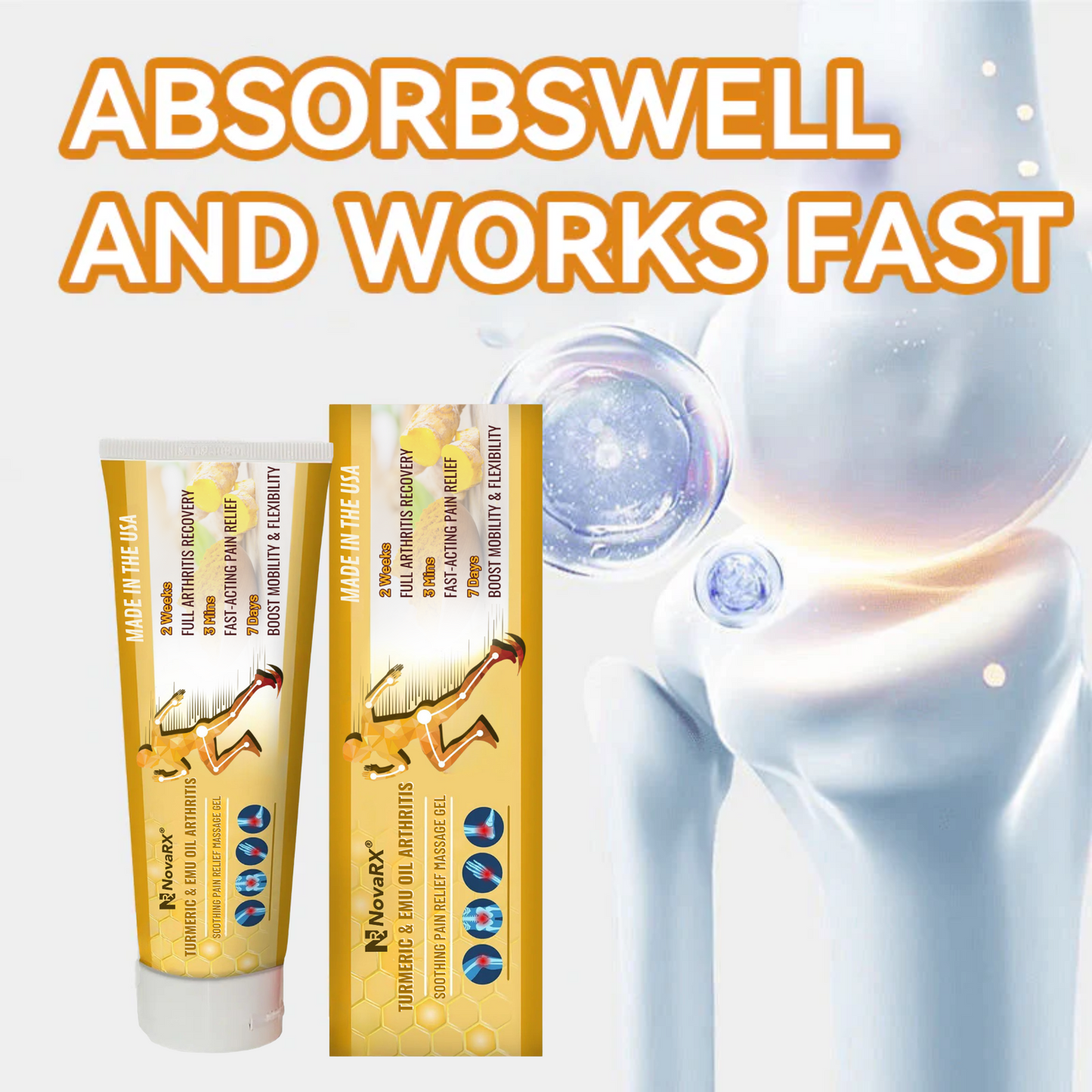 NovaRX® Turmeric & Emu Oil Arthritis Soothing Pain Relief Massage Gel