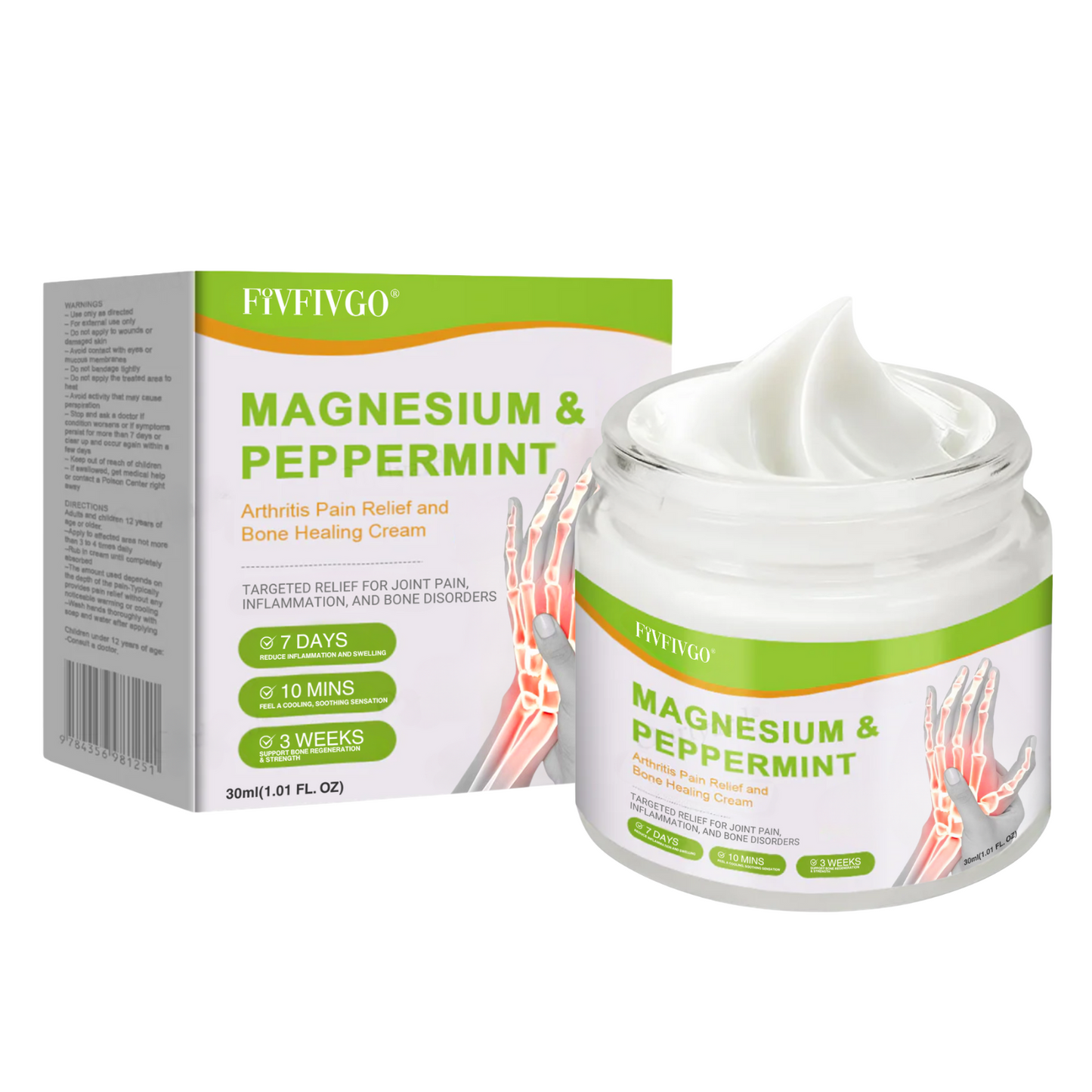 Fivfivgo® Magnesium & Peppermint Arthritis Pain Relief and Bone Healing Cream