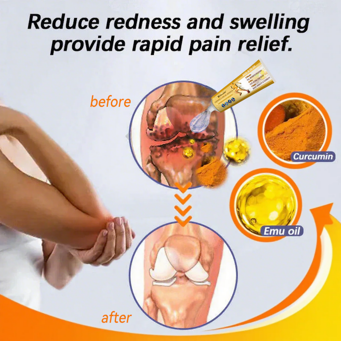 NovaRX® Turmeric & Emu Oil Arthritis Soothing Pain Relief Massage Gel