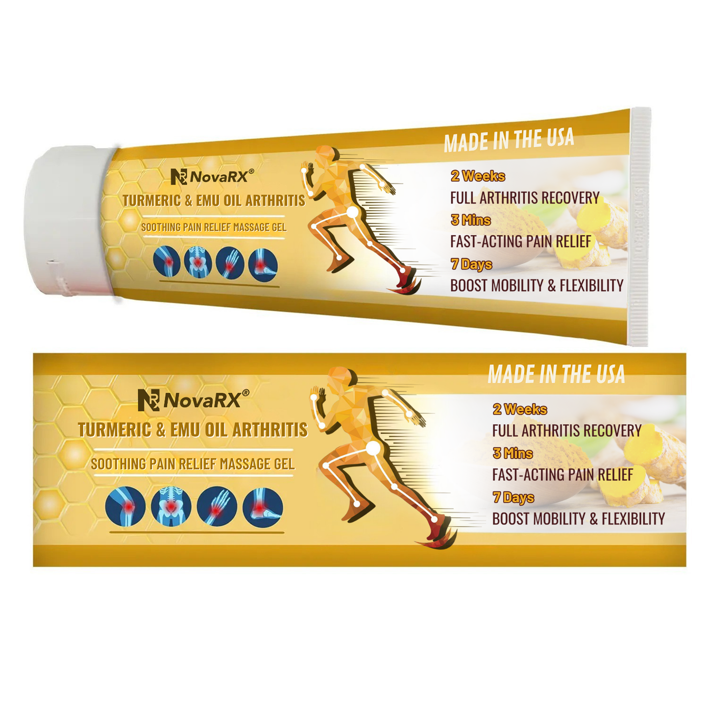 NovaRX® Turmeric & Emu Oil Arthritis Soothing Pain Relief Massage Gel