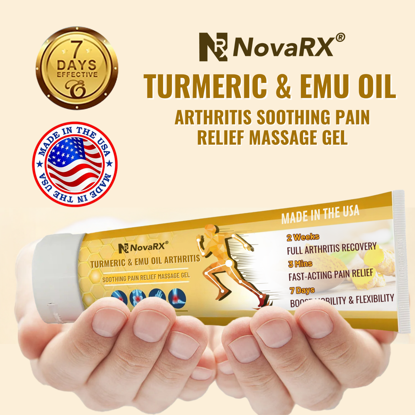 NovaRX® Turmeric & Emu Oil Arthritis Soothing Pain Relief Massage Gel