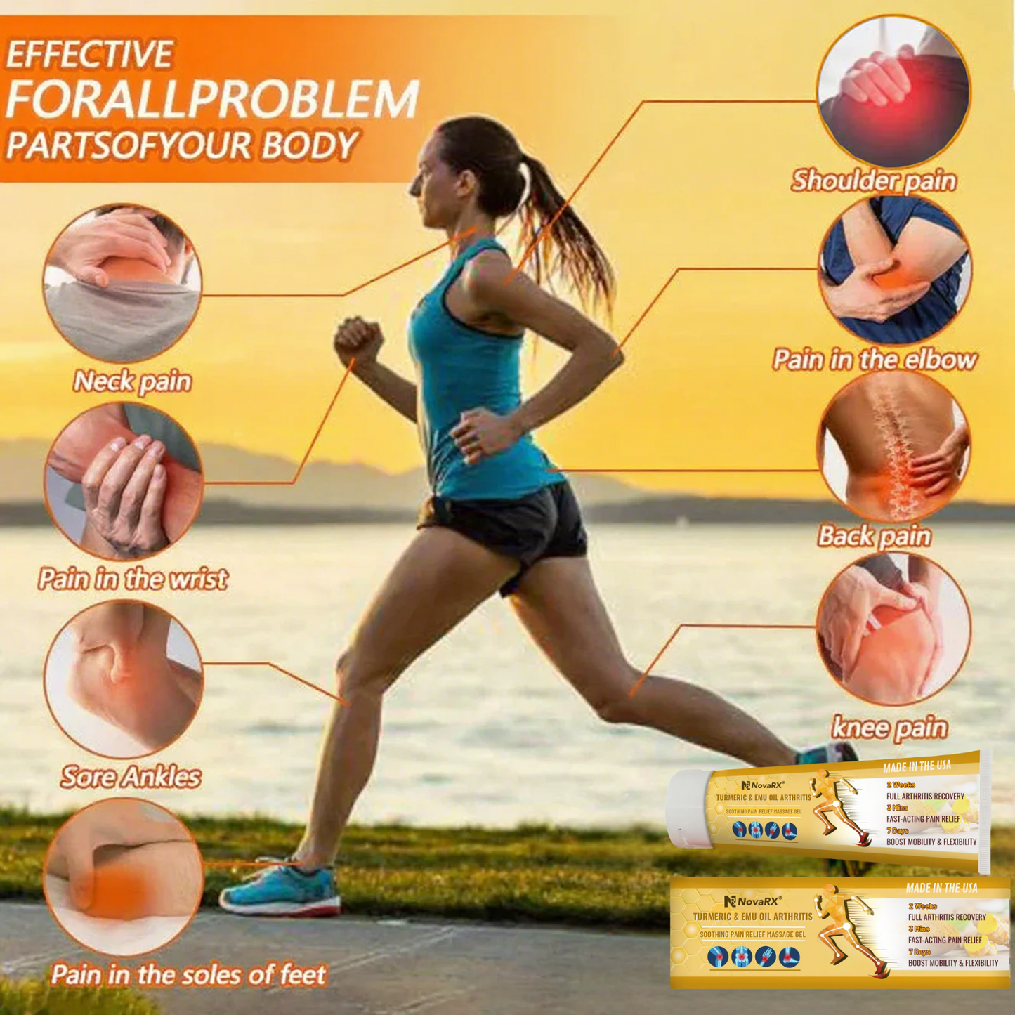 NovaRX® Turmeric & Emu Oil Arthritis Soothing Pain Relief Massage Gel