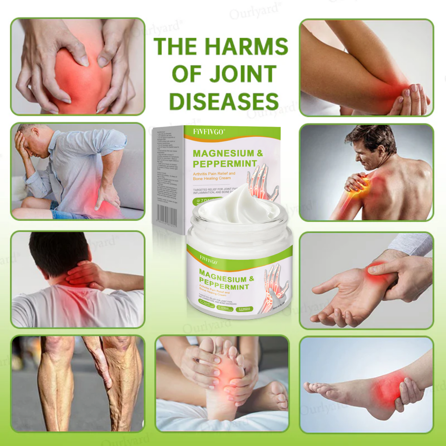 Fivfivgo® Magnesium & Peppermint Arthritis Pain Relief and Bone Healing Cream
