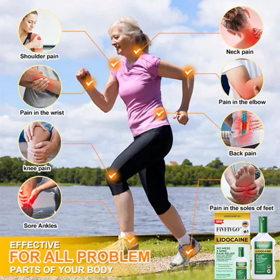 Fivfivgo™ Lidocaine 5-Minute Pain Relief Healing Spray