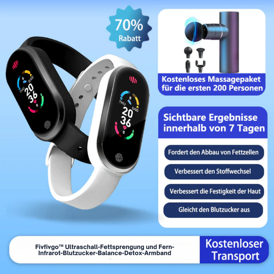 Fivfivgo™ Ultraschall-Fettsprengung und Fern-Infrarot-Blutzucker-Balance-Detox-Armband