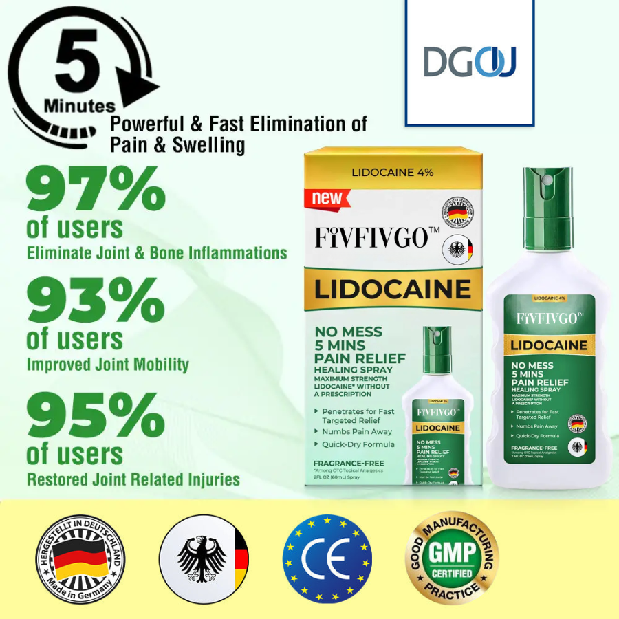 Fivfivgo™ Lidocaine 5-Minute Pain Relief Healing Spray