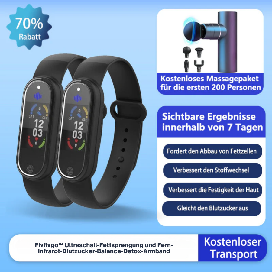 Fivfivgo™ Ultraschall-Fettsprengung und Fern-Infrarot-Blutzucker-Balance-Detox-Armband