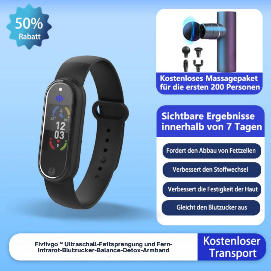 Fivfivgo™ Ultraschall-Fettsprengung und Fern-Infrarot-Blutzucker-Balance-Detox-Armband