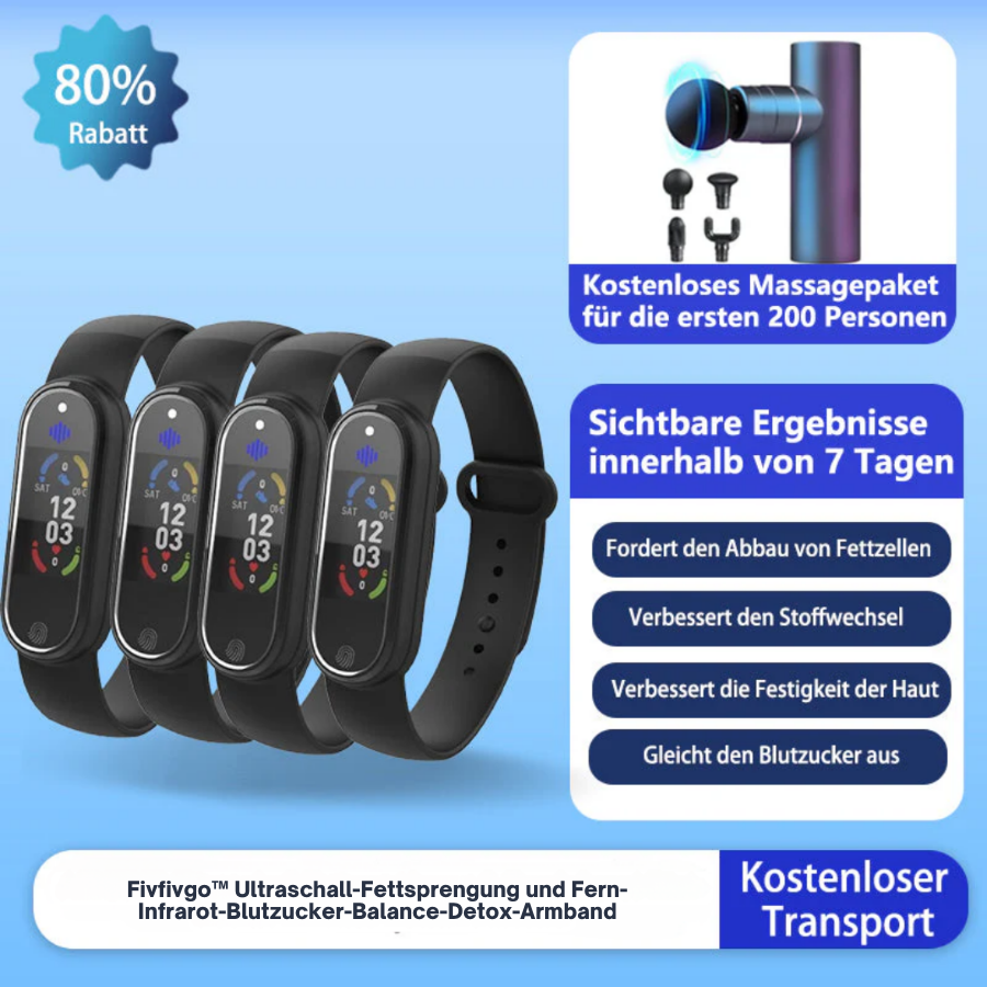 Fivfivgo™ Ultraschall-Fettsprengung und Fern-Infrarot-Blutzucker-Balance-Detox-Armband