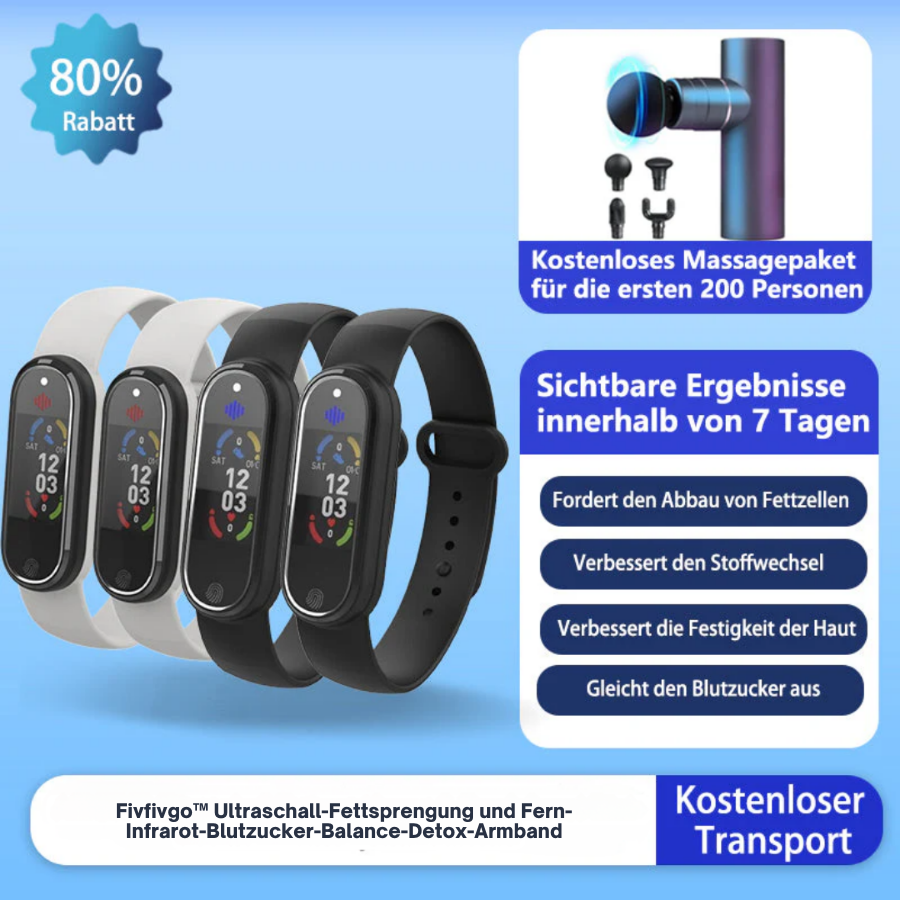 Fivfivgo™ Ultraschall-Fettsprengung und Fern-Infrarot-Blutzucker-Balance-Detox-Armband