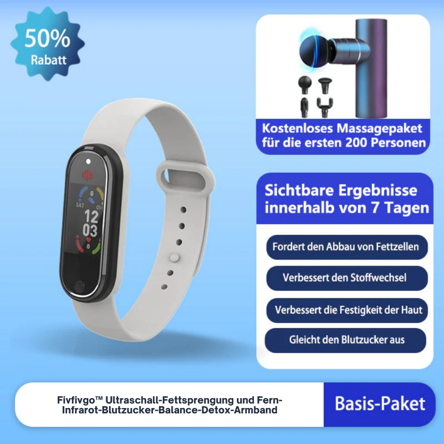 Fivfivgo™ Ultraschall-Fettsprengung und Fern-Infrarot-Blutzucker-Balance-Detox-Armband