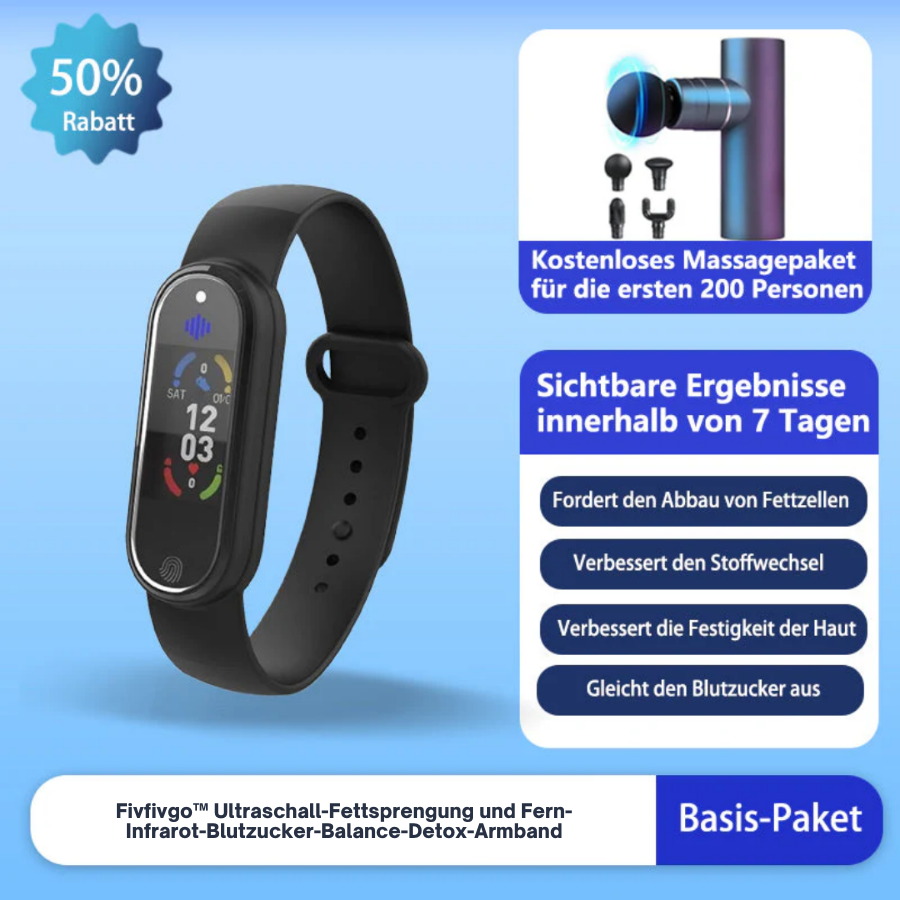 Fivfivgo™ Ultraschall-Fettsprengung und Fern-Infrarot-Blutzucker-Balance-Detox-Armband