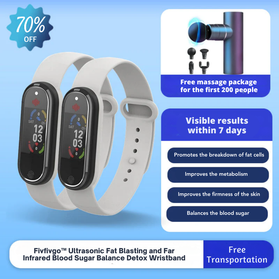 Fivfivgo™ Ultrasonic Fat Blasting and Far Infrared Blood Sugar Balance Detox Wristband