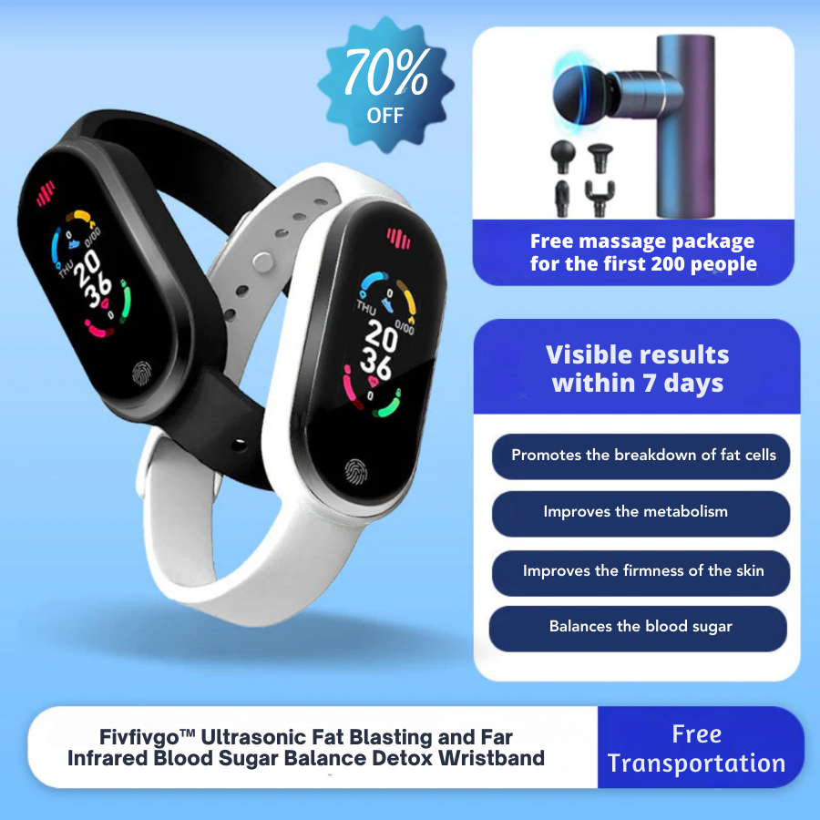 Fivfivgo™ Ultrasonic Fat Blasting and Far Infrared Blood Sugar Balance Detox Wristband