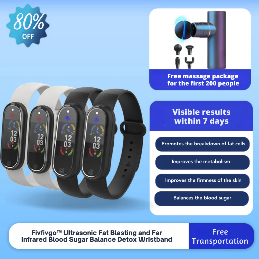 Fivfivgo™ Ultrasonic Fat Blasting and Far Infrared Blood Sugar Balance Detox Wristband