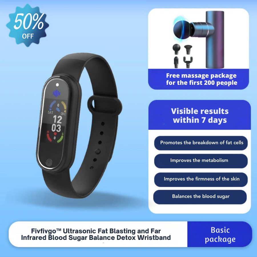 Fivfivgo™ Ultrasonic Fat Blasting and Far Infrared Blood Sugar Balance Detox Wristband