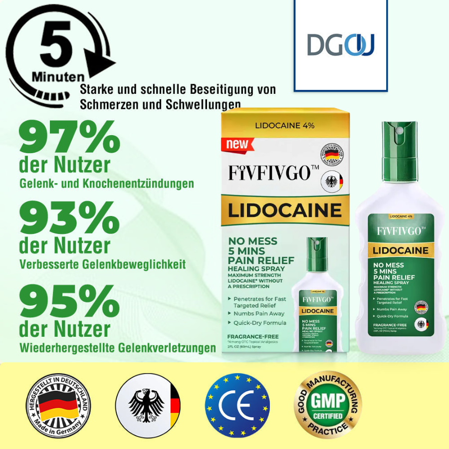 Fivfivgo™ Lidocain 5-Minuten-Schmerzlinderungs-Heilspray