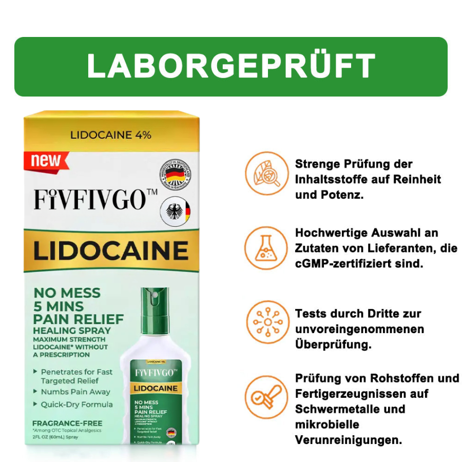 Fivfivgo™ Lidocain 5-Minuten-Schmerzlinderungs-Heilspray