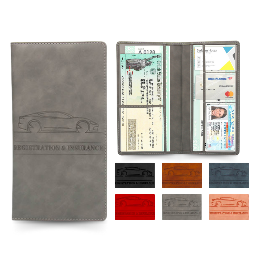 Premium Car Registration & Insurance Card Holder with Magnetic Shut