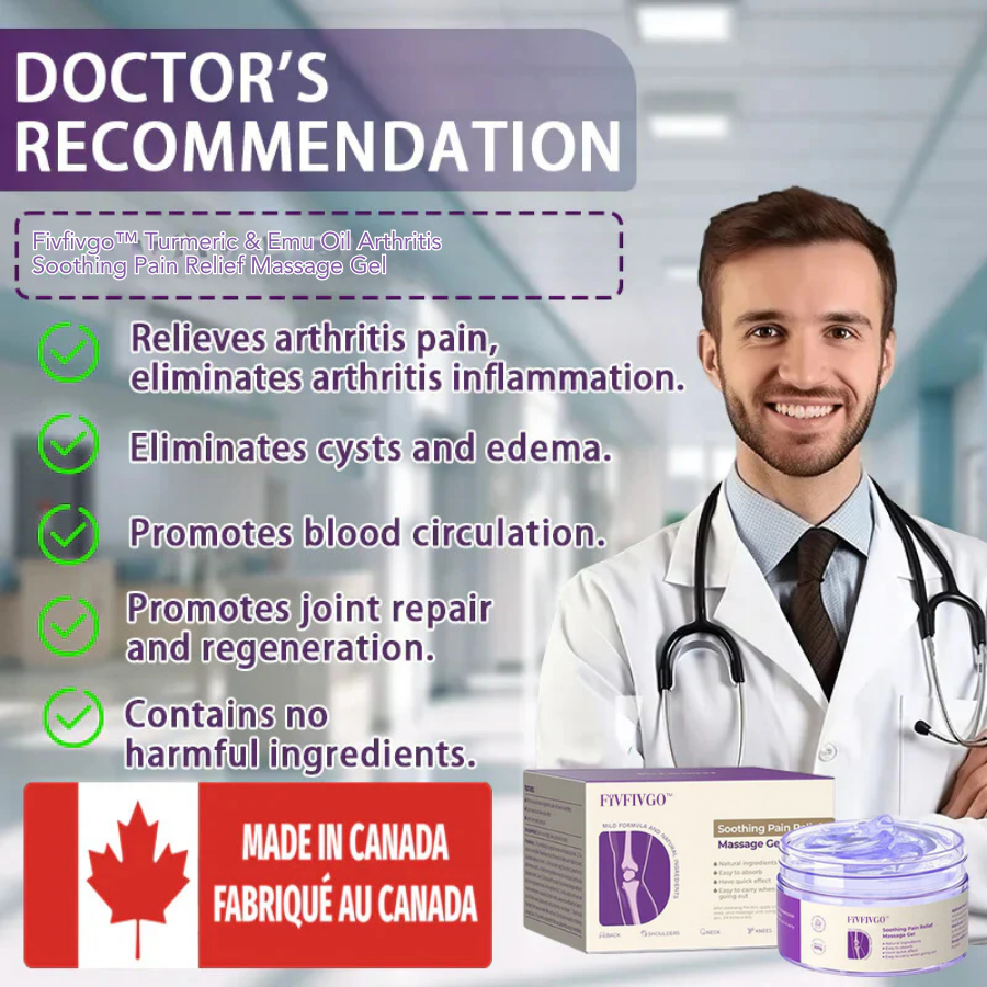 Fivfivgo™ Kurkuma & Emu-Öl Arthritis Beruhigende Schmerzlinderung Gel 👨‍⚕️Zugelassen von der Canadian Orthopaedic Association
