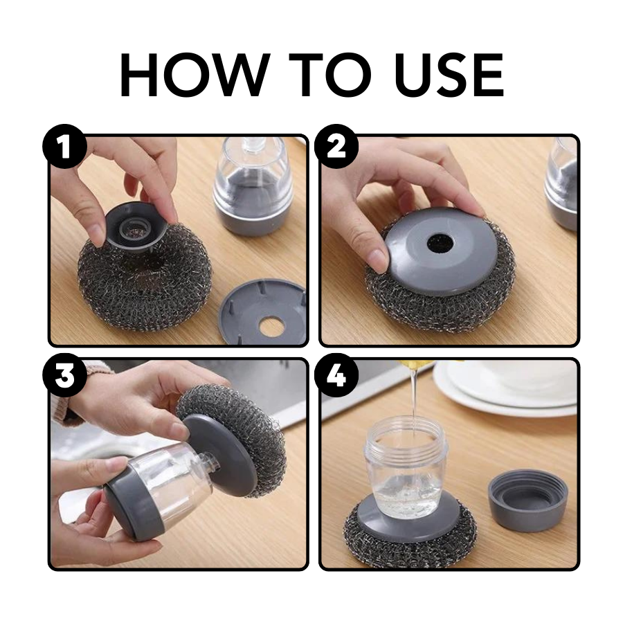 Kitchen Soap Dispensing Palm Brush