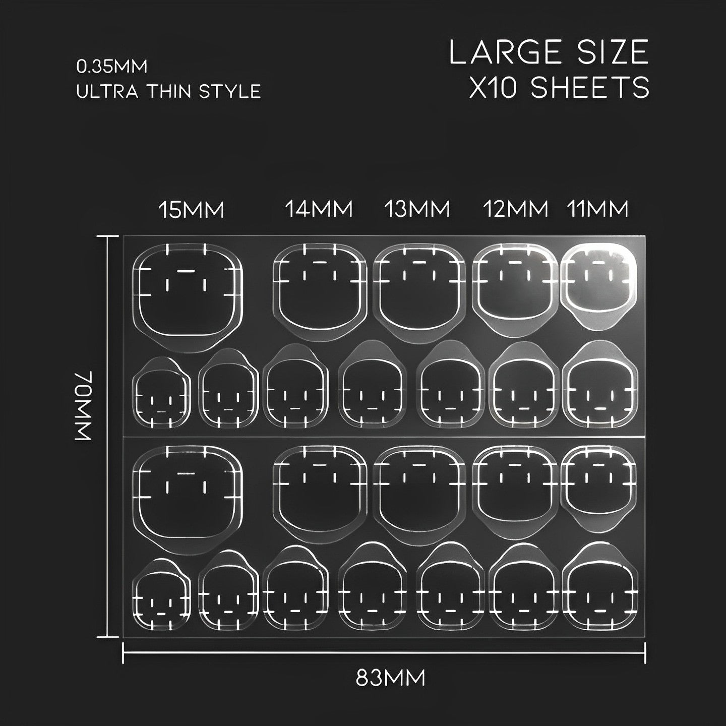 Ultra Thin SuperStick False Nails Adhesive Tabs Nail Every Day And Night L Size 10 pcs 