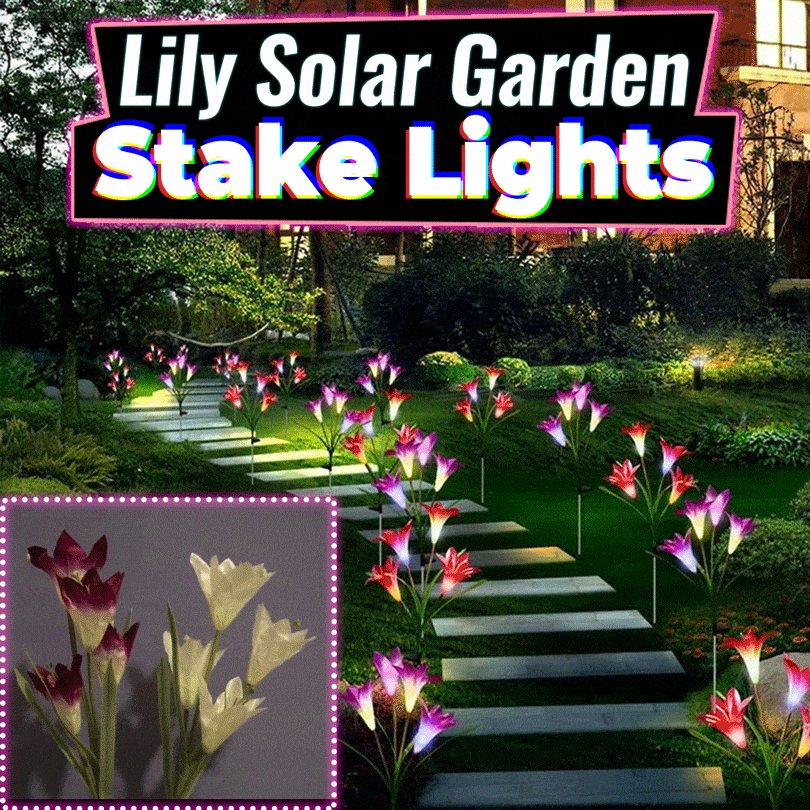 Lily Solar Garden Stake Lights (Pack of 4 Lilies)