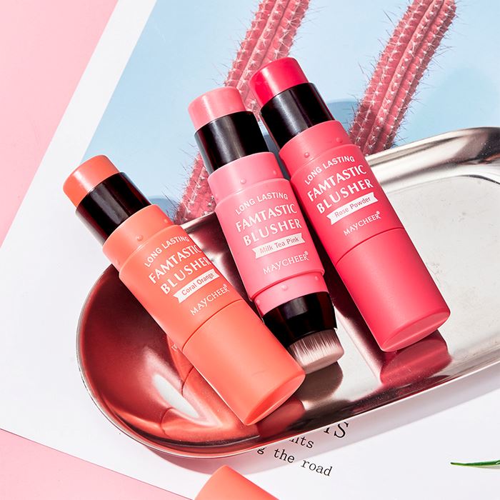 Multi-Use Creamy Blush Stick With Brush Make-up Every Day And Night 