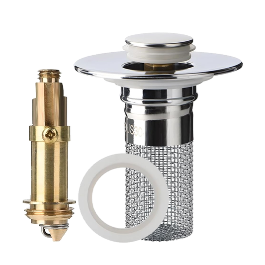 Spülbeckensieb mit herausnehmbarem Korb aus Edelstahl