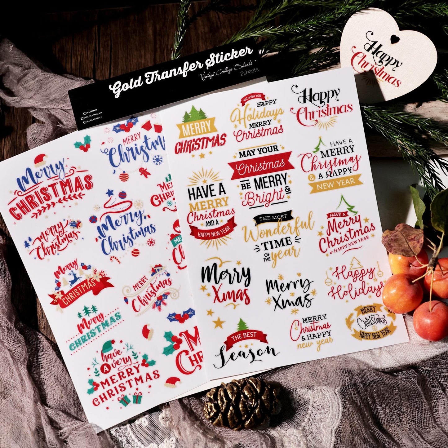 Weihnachtliche Kristall-Abreibesticker