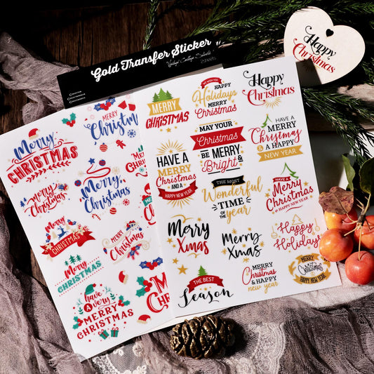 Weihnachtliche Kristall-Abreibesticker