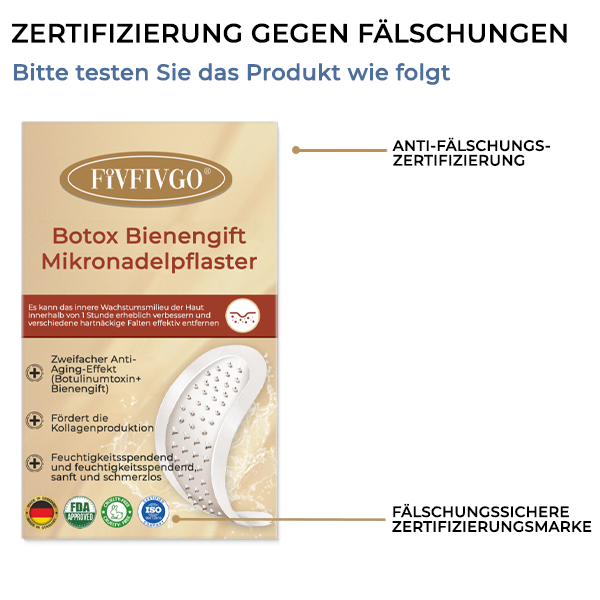 Fivfivgo® Botox-Bienengift-Mikronadelpflaster (schmerzfreie, lang anhaltende Behandlung von hartnäckigen Falten und Hautproblemen)