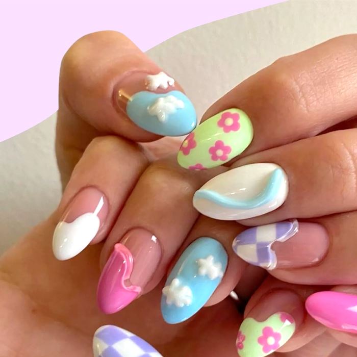 3D Korean Style Nail Gel Nail Every Day And Night 