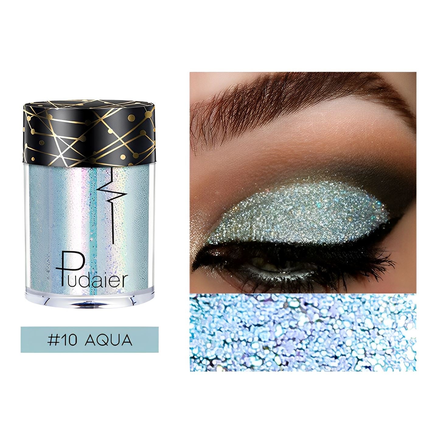 Single Shade High Shine Glitter Make-up Every Day And Night #10 Aqua 