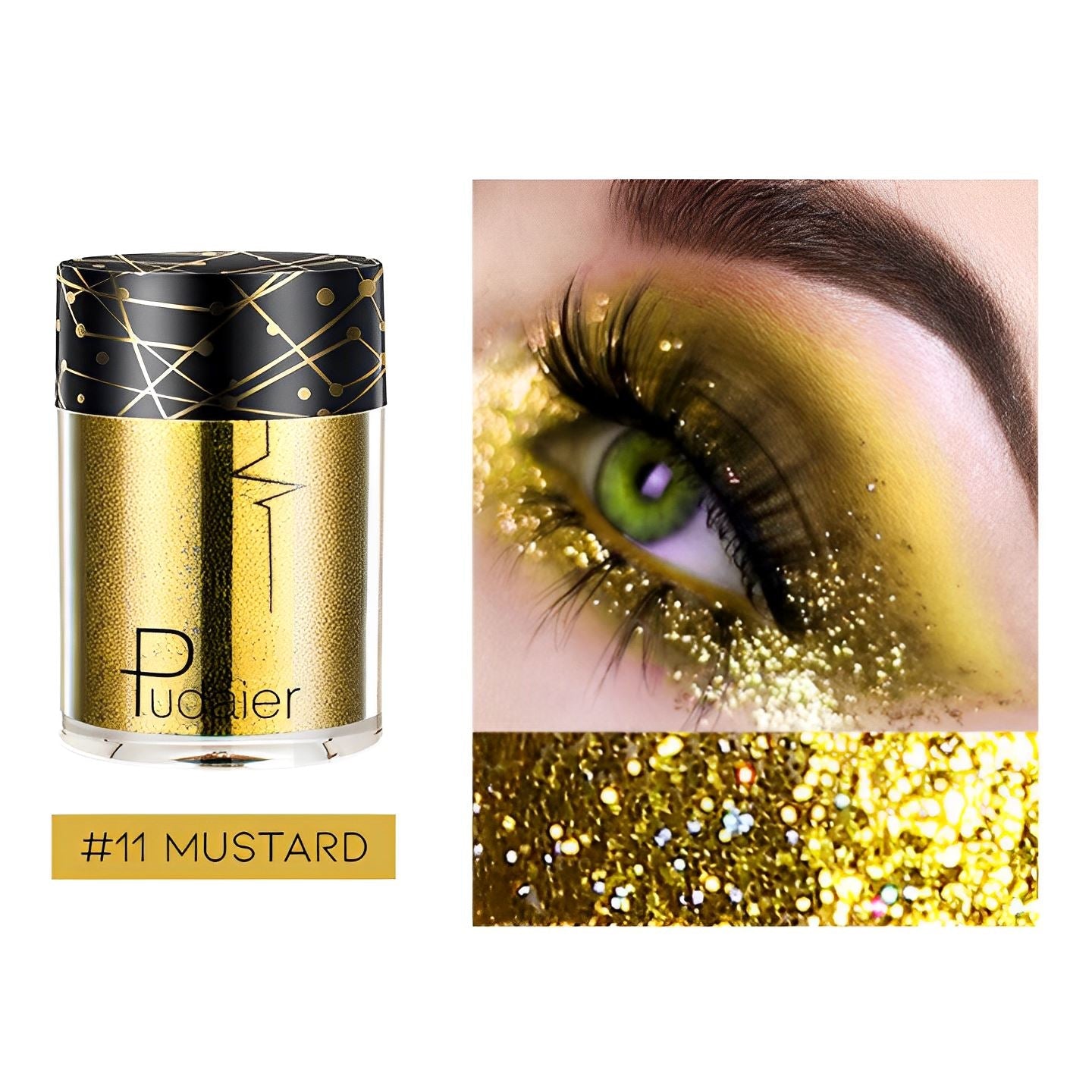 Single Shade High Shine Glitter Make-up Every Day And Night #11 Mustard 