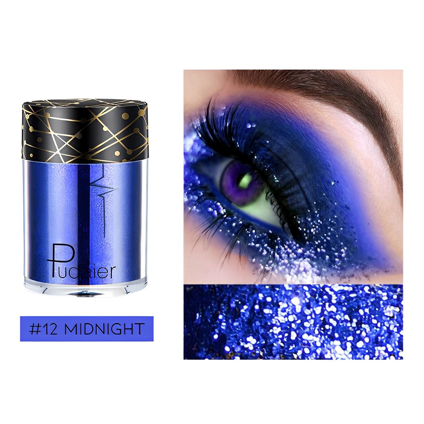 Single Shade High Shine Glitter Make-up Every Day And Night #12 Midnight 