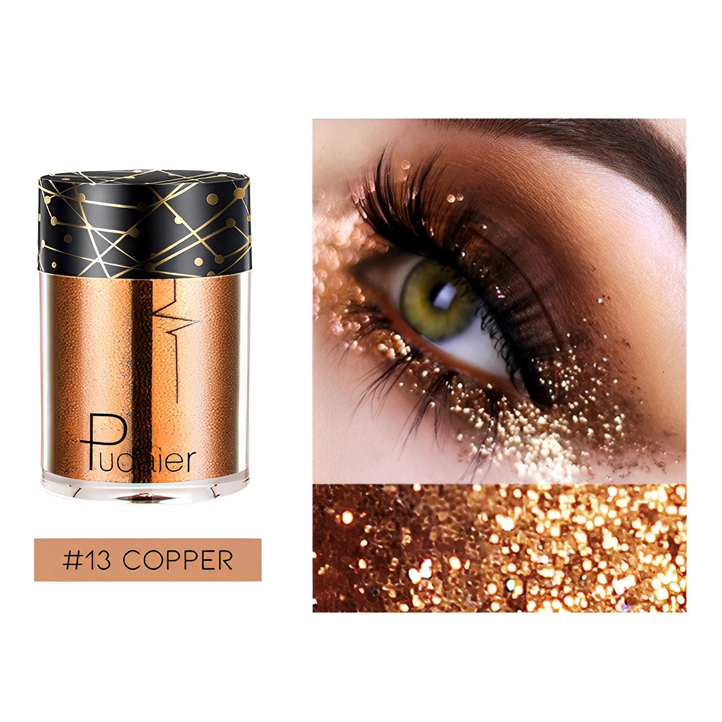 Single Shade High Shine Glitter Make-up Every Day And Night #13 Coppper 