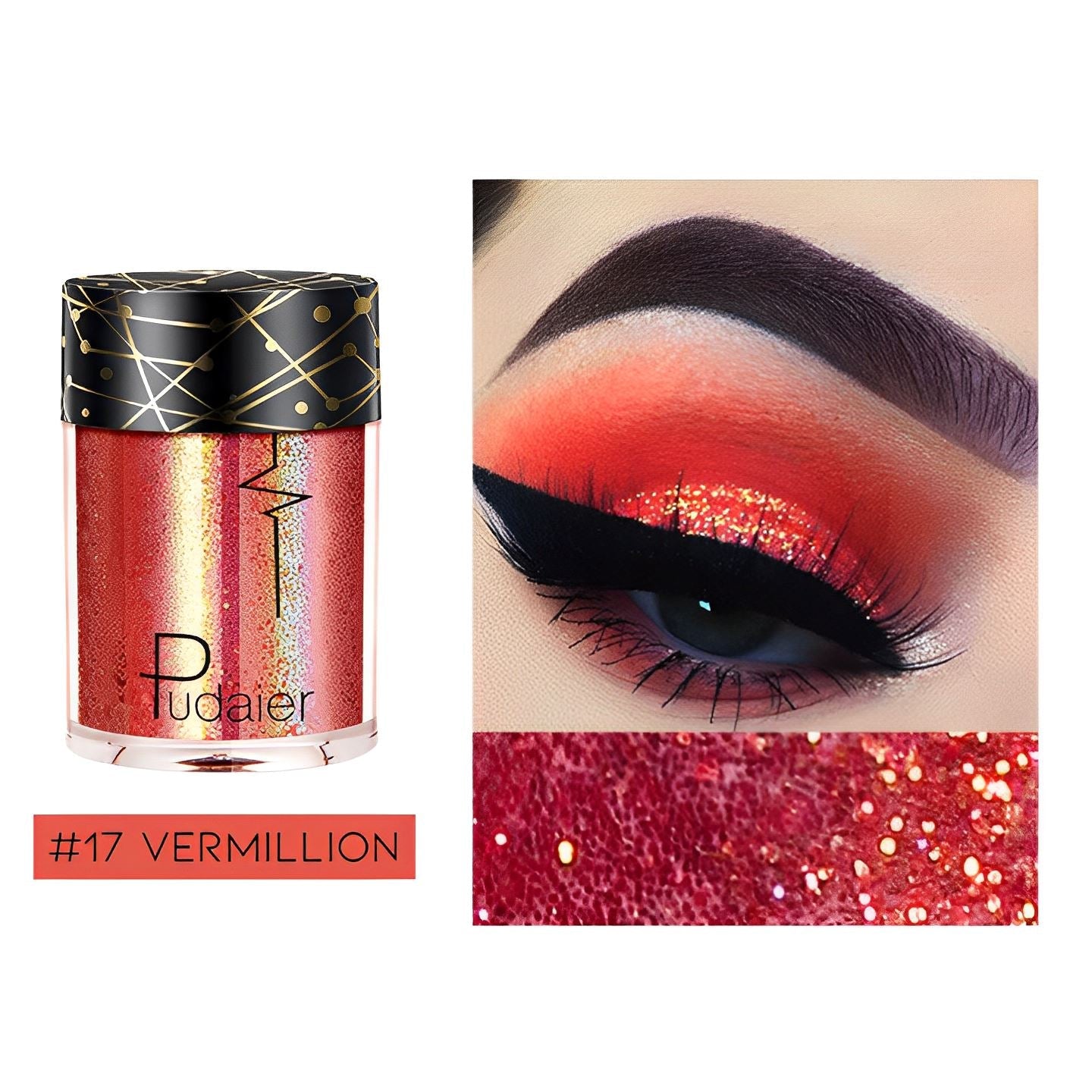 Single Shade High Shine Glitter Make-up Every Day And Night #17 Vermillion 