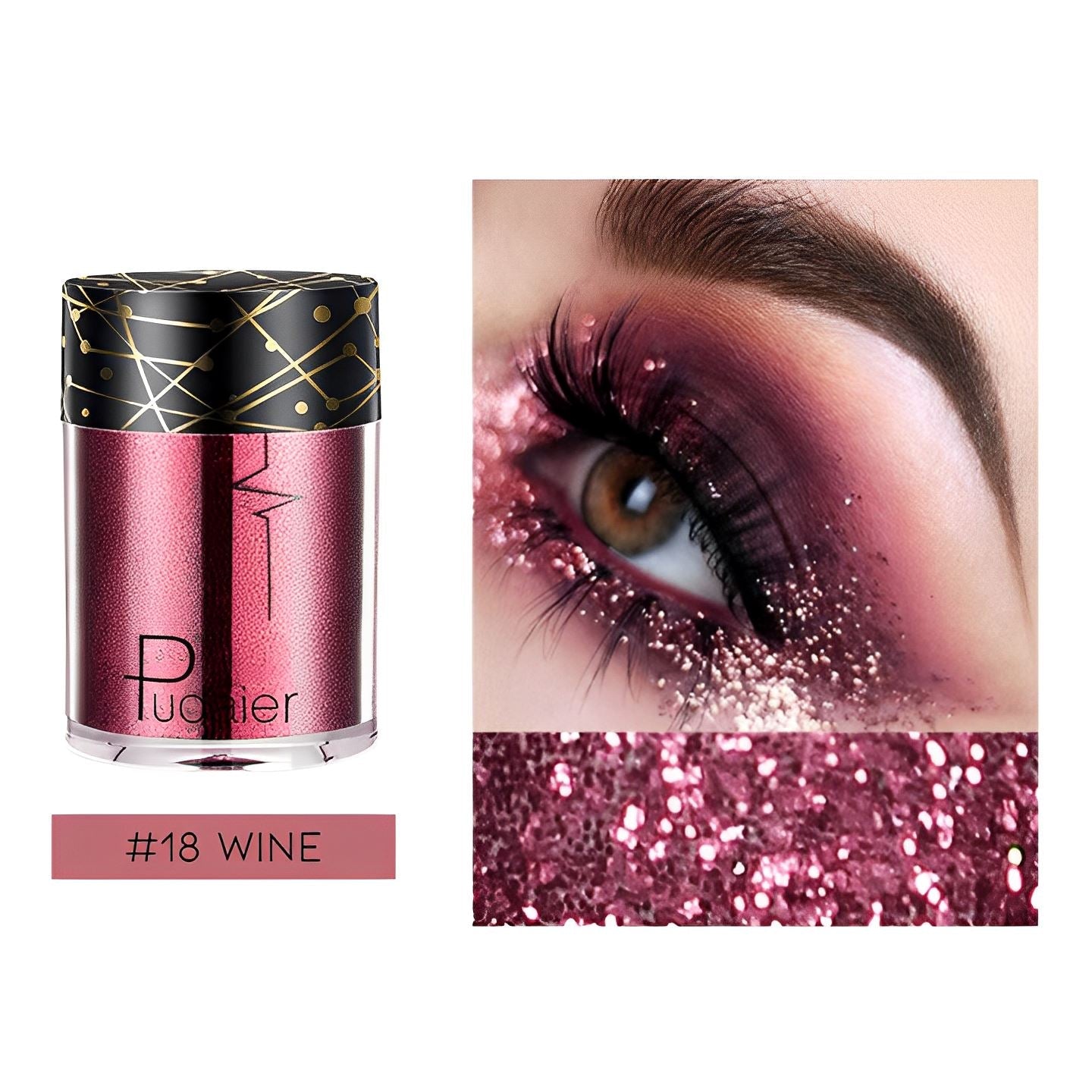Single Shade High Shine Glitter Make-up Every Day And Night #18 Wine 