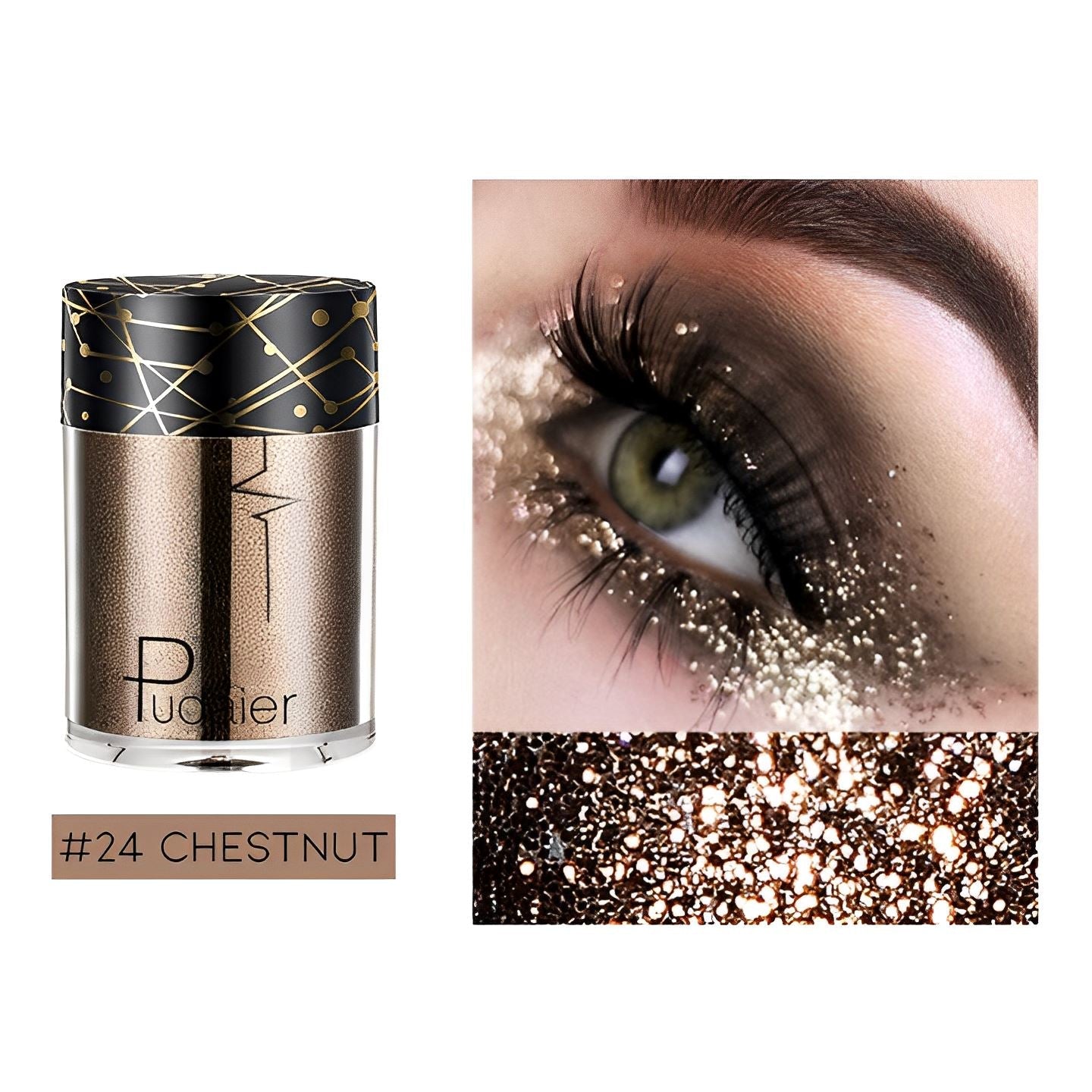 Single Shade High Shine Glitter Make-up Every Day And Night #24 Chestnut 