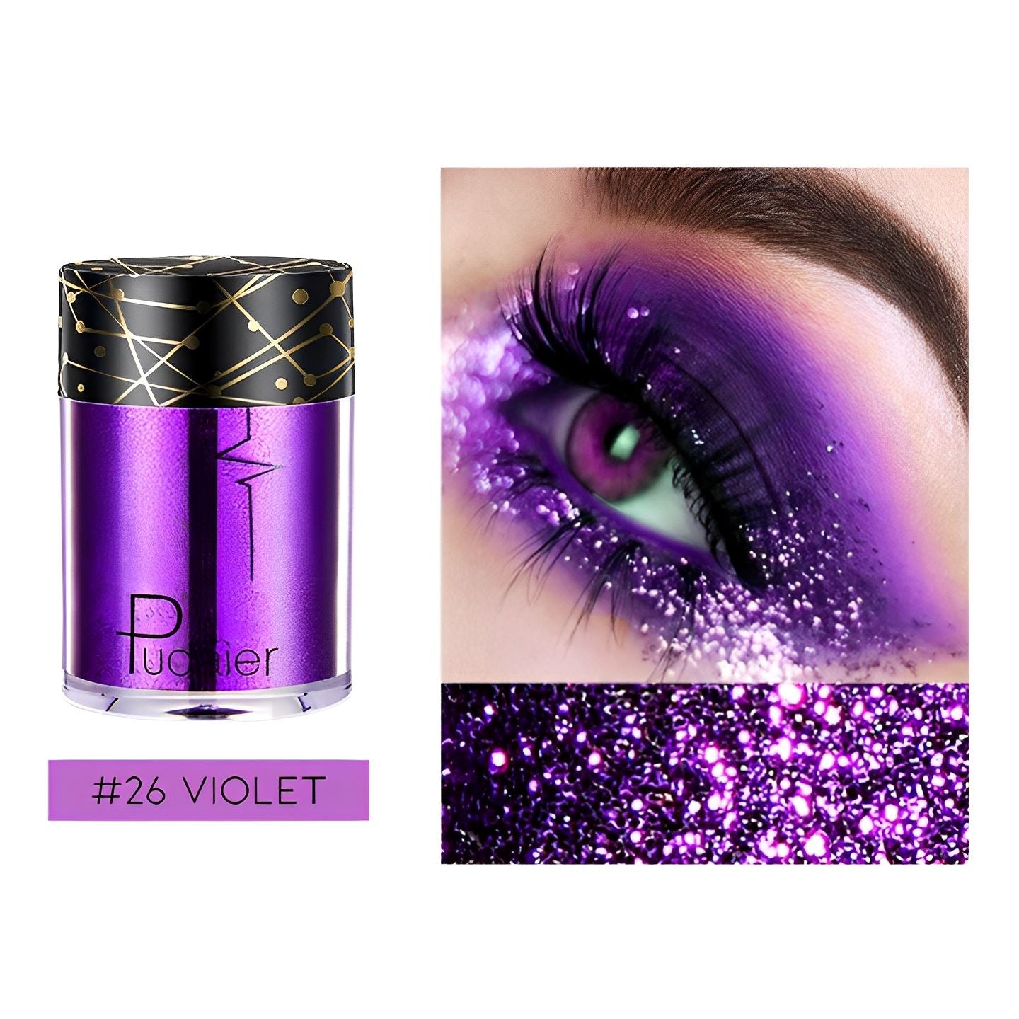 Single Shade High Shine Glitter Make-up Every Day And Night #26 Violet 