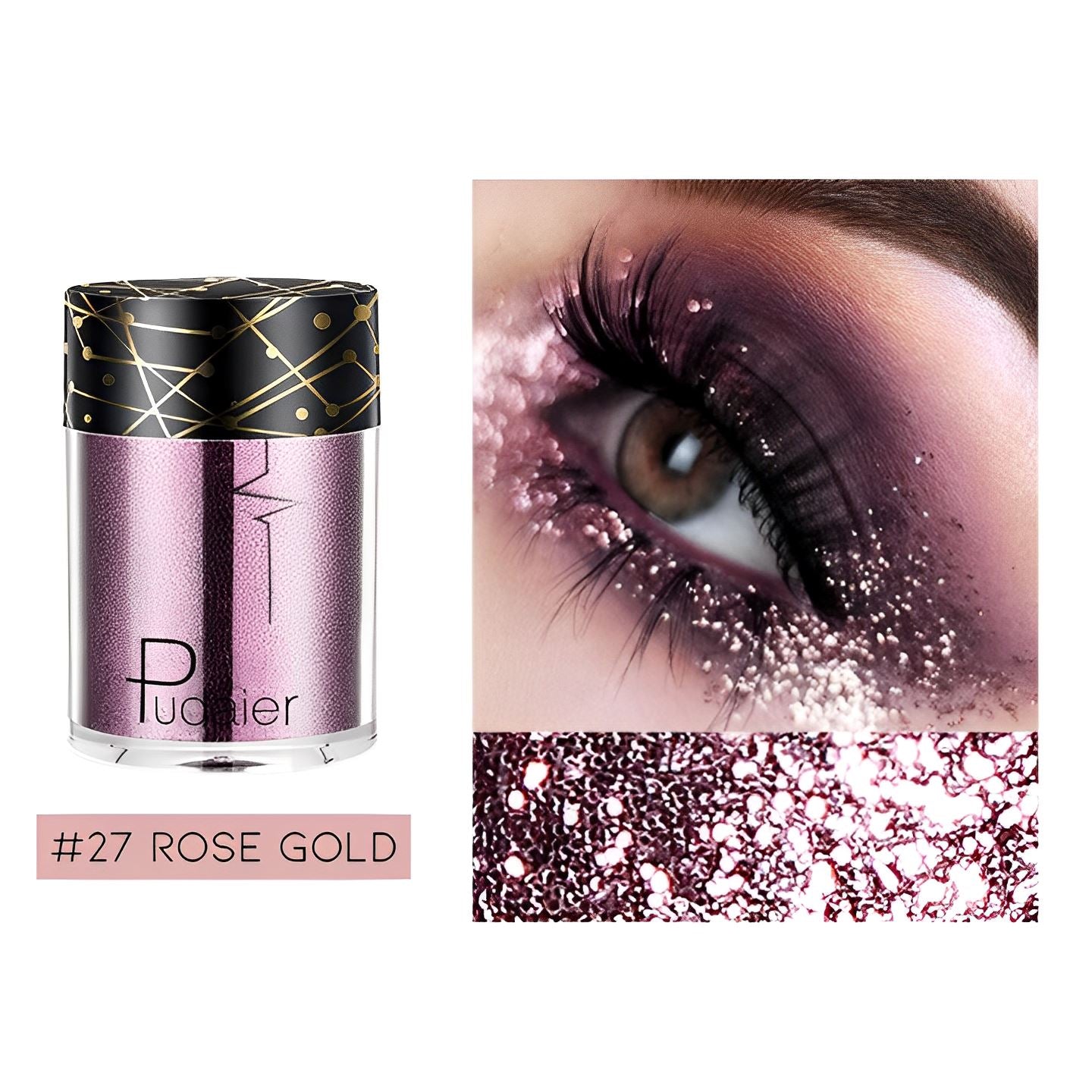Single Shade High Shine Glitter Make-up Every Day And Night #27 Rose Gold 