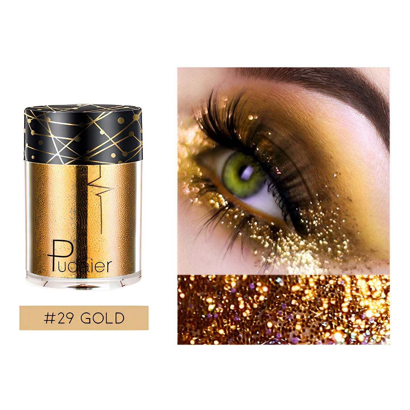 Single Shade High Shine Glitter Make-up Every Day And Night #29 Gold 